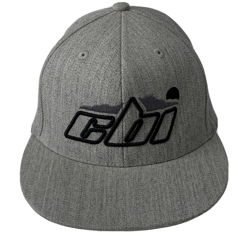 CBI Offroad Flexfit Premium Flatbill Gray Wool Blend Hat Cap Sz 7 1/4-7 5/8